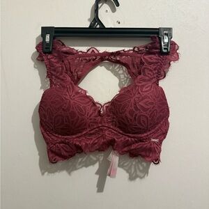 ❤️PINK Victoria's Secret Lace Bralette in Deep Red